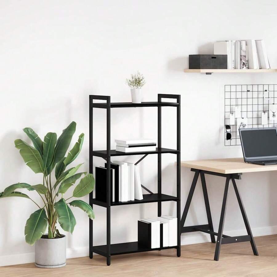vidaXL Étagère Chêne noir 40 x 30 x 85 cm Bois d'ingénierie - Noir - Voir 1