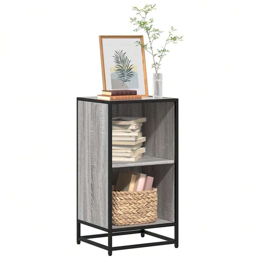 vidaXL Bibliothèque sonoma gris 40x35x76 cm ingénierie du bois - Gris - Voir 1