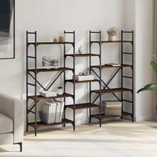 vidaXL Biblioteca chêne marrón 160x28,5x136,5 cm ingeniería de la madera - Marrón - Ver 3