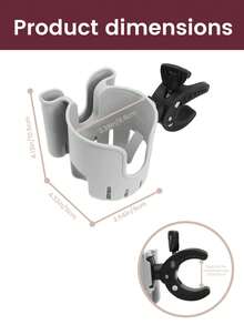 1PC Black & Grey & Pink ABS Universal 2-In-1 Cup & Phone Holder , Compatible With Most Strollers, Bikes, And Mobility Aids - Multicolor - View 2