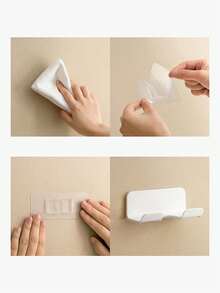 1pc Wall-Mounted Hair Dryer Holder, Hair Dryer Storage Rack, Angled Hair Dryer Stand, Bathroom Hair Dryer Organizer, Multi-Function Hook - Multicolor - View 5