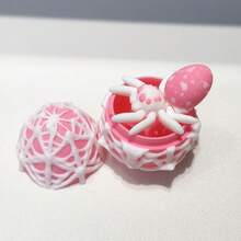 3D Printed Cute & Adorable Pink & White Spider + Spider Egg Model, Plastic Figurine Desktop Decor Sculpture, Holiday Gift - Multicolor - View 13