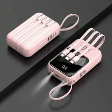 XBJ Sạc dự phòng màu hồng 10000mAh - Sạc nhanh PD20W, tích hợp đèn pin, pin dự phòng thiết yếu cho điện thoại khi đi du lịch. Tương thích với iPhone/Android. Hoàn hảo cho kỳ nghỉ hè, du lịch ngoài trời, cắm trại và dự phòng khẩn cấp. Quà tặng cho nam giới, gia đình, bạn bè, sinh nhật. (Hiển thị dung lượng pin) (Màu hồng) Quà tặng ngày Valentine - Bột Nữ Thần - Xem 1