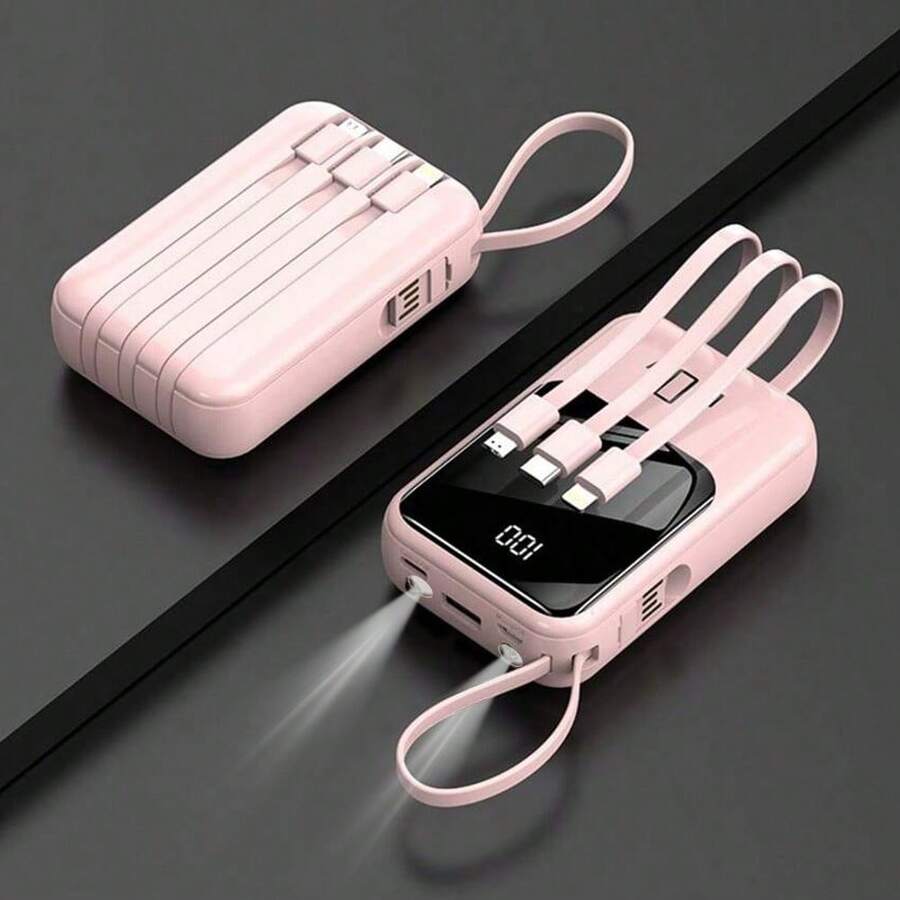 XBJ Sạc dự phòng màu hồng 10000mAh - Sạc nhanh PD20W, tích hợp đèn pin, pin dự phòng thiết yếu cho điện thoại khi đi du lịch. Tương thích với iPhone/Android. Hoàn hảo cho kỳ nghỉ hè, du lịch ngoài trời, cắm trại và dự phòng khẩn cấp. Quà tặng cho nam giới, gia đình, bạn bè, sinh nhật. (Hiển thị dung lượng pin) (Màu hồng) Quà tặng ngày Valentine - Bột Nữ Thần - Xem 1