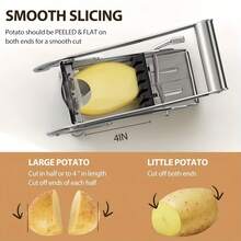 Professional Stainless Steel Double Blade Potato Slicer - Convenient Potato Slicer For Home And Restaurant Use, Restaurant-Grade Kitchen Tool | Modern Kitchen Gadget | Durable Kitchenware - Multicolor - View 6