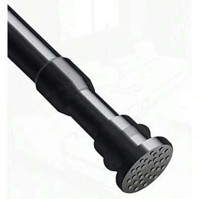 Small Tension Rod 16 To 28 Inches Heavy Duty Adjustable Curtain Extension Rods Strong Spring Tension Curtain Pole For Windows Closet Kitchen Cupboard Wardrobe Black