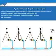 Rotating Tripod Sprinkler, Suitable For Lawns, Gardens And Patios, Provides Automatic 360-Degree Coverage On Both Sides, With A Telescopic Metal Tripod Base. - 黑色 - 查看 10