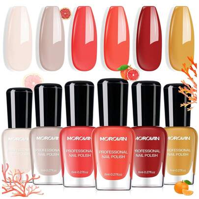 ALQD Red Nail Polish Set: Glitter Bright Burgundy Red Fingernail Polish Kit Shimmer Quick Dry Nail Polish Pack Nail Art Manicure Holiday Party Women Girls