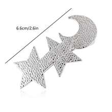 1pc Elegant European & American Linen Texture Two Star Moon Hair Clip, Alloy Hair Accessory