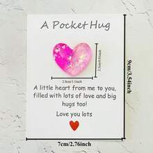 Miniature Resin Heart-Shaped Embrace Card With Gradient Butterfly Embrace Design, An Encouraging Keepsake Gift For Family And Friends. Made Of Wood, Feather-Free, Perfect For Christmas, Easter, Thanksgiving, And Other Greeting Card Holders. - Nhiều màu - Xem 4