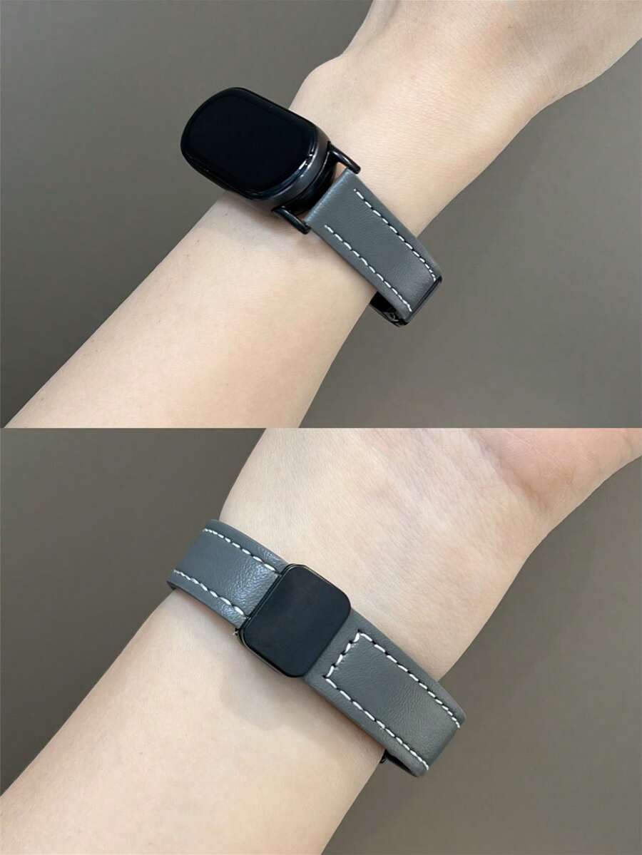 1条真皮磁吸表带，兼容小米手环10/10NFC/9/9NFC/8/8NFC - 灰色 - 查看 1