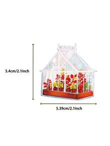 1Set Transparent Greenhouse Flower Stickers Green Aesthetic Stickers Plant Party Favors Craft Supplies PET Vinyl Sticker - Multicolor - View 3