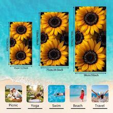 1条向日葵沙滩巾，超柔软超细纤维特大号沙滩毯，超强吸水浴巾，适合旅行、游泳池、潜水、冲浪、瑜伽、露营，多种尺寸可选，沙滩、泳池、旅行、露营、瑜伽用品 - 彩色 - 查看 3