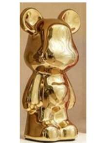 18cm Ceramic Cute Heart-Shaped Teddy Bear Figurine, Cartoon Design, High-End Decor, Suitable For Living Room, Cabinet, TV Stand And Bar Decoration - Multicolor - View 6