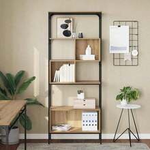 vidaXL Bibliothèque Chêne artisanal 76 x 33 x 188,5 cm - Tabac - Voir 4