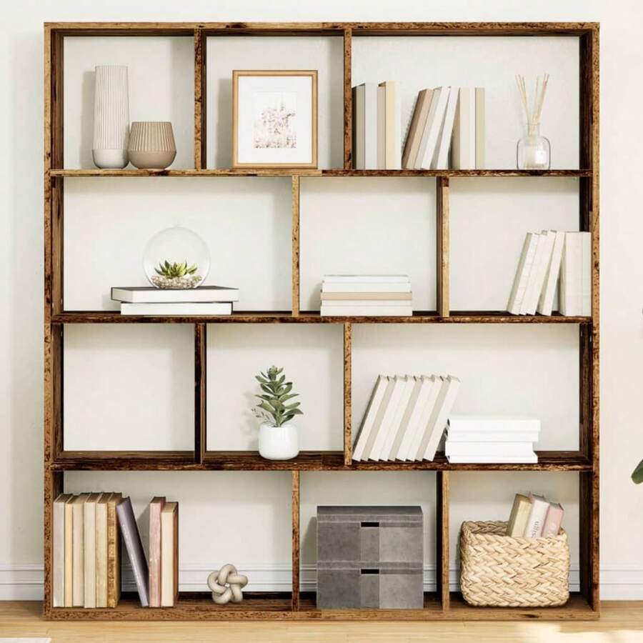 vidaXL Bibliothèque vieux bois 132x29x141,5 cm ingénierie du bois - Tabac - Voir 1