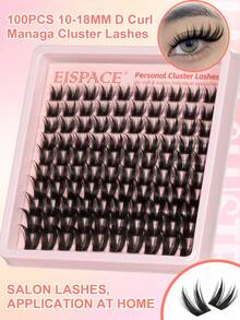 100pcs/Pack Cartoon Style False Eyelashes, Delicate & Lightweight, 10-18mm Length, Natural & Thick, DIY Individual Lashes, Soft & Thin Lash Stems, Easy Home Application, Gift For Women & Girls - D - 查看 9