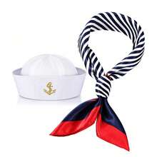 1 Pc (2 Random Colors) Striped Sailor Hat For Captain Role Play, Yacht Party, Adjustable, With Striped Bandana And Bow Tie - Suitable For Halloween Costume And Gatherings All Year Round - Multicolor - View 15
