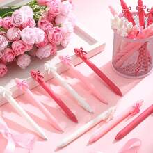 1/6/12/18 Stück Mehrfarbige Schleifen Kugelschreiber, ästhetische einziehbare Schleifen Kugelschreiber mit schwarzer Tinte, Fliegen-Party Geschenke geeignet für Mädchen, Frauen, Schule, Geburtstag, Bürobedarf, Hochzeit und andere Anlässe - Verschiedenfarbig - Übersicht 3