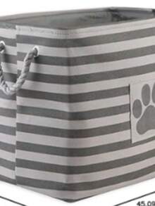 DII Bone Dry Pet Toy and Accessory Storage Basket for Home Décor & Everyday Use, gris (Rectangle Striped Gris) - Gris - Ver 1