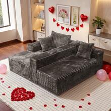 106 Inch Cloud Series Combination Sofa With Deep Seat Design, Hot Selling Living Room Boneless Sofa, Modern Modular Sofa With L-Shaped Recliner, Soft And Comfortable Series, Valentine's Day Gift For Living Room, Bedroom, Apartment, No Assembly Required - 卡其色 - 查看 10