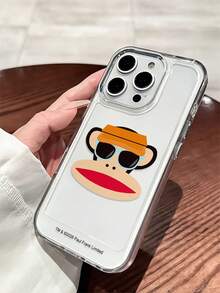 Paul Frank 官方授权透明太空手机壳，全包防震摄像头保护，眼镜猴图案，全新设计，兼容 13/14/15/16/17 Pro Max - 彩色 - 查看 1