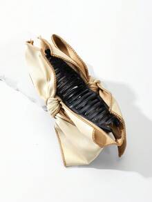 1个女士纯色PU皮革超大蝴蝶结复古优雅发夹，适合正式场合，女士爪夹时尚发饰，优雅发爪，夏季海滩度假 - 彩色 - 查看 7