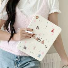 Cartoon Animal Rotating Protective Case For IPad 10, 2025 New IPad 11 With Pencil Slot, 360 Degree Rotation For IPad Air 7/5/6, Cute Acrylic Protective Cover For IPad 9th Gen