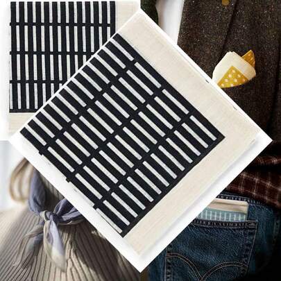 Japanese Handkerchief Pocket Square For Stylish Decoration, 100% Cotton Quality