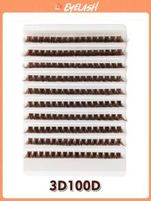 Asiteo 160/200 PCS D Curl Thick Brown Lash Clusters 80D Lashes Fluffy Natural Look&Soft&Light DIY False Eyelash Extensions Suitable For Daily Style Eye Makeup Holiday,Party,Gifts Makeup,Color Lashes,Brown Lashes - D - View 8