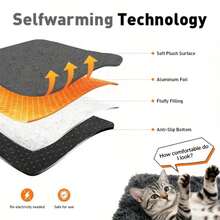 Self-Heating Cat Bed Mat - Wool Pet Heating Pad, Suitable For Cats And Small Dogs, Non-Electric Heating Blanket, Applicable For Sofa, Cage And Bed (Machine Washable) - Grey - View 4