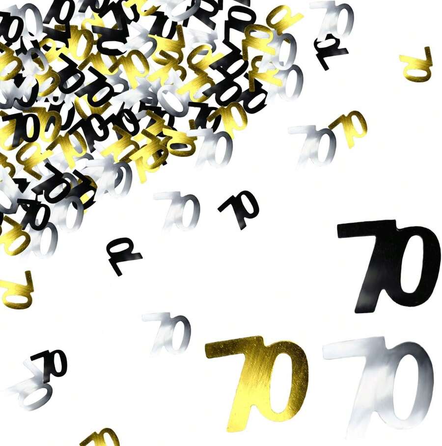 BEADNOVA 70th Birthday Confetti Seventy Years Old 70 Anniversary Number ...