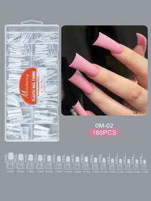 160pcs Crystal Nail Extension Mold, Duck Mouth Long Sharp Eagle Claw False Nail DIY Mold, Paperless Crystal Gel Nail Art Mold, Creative Nail Extension Mold - Clear - View 8