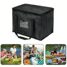 Large Insulated Pizza Delivery Bag, Thermal Takeaway Food Bag, Hot & Cold Keep For Delivery Rider - Black - View 8