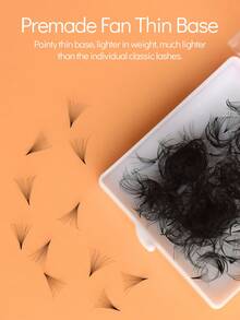 SONG LASHES 14D 500fans Curl D Loose Fans Pointy Base Premade Fans 0.03 Thickness 8-15 Promade Fans Eyelash Extensions Sharp Thin Base - D - View 5