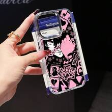 Funda para Teléfono: Persona 5 (4) Diseño Anime, Funda para Parejas con Diseño Navideño, Funda con Marco de Cámara de Metal Electroplateado, Compatible con 16 Pro, 16 Pro, 16 Plus, 16, 15 Pro, 15 Pro, 15 Plus, 15, 14 Pro, 14 Pro, 14, 13 Pro, 13 Pro, 17, 17 Pro, 17, 1217 17promax - transparente - Ver 5