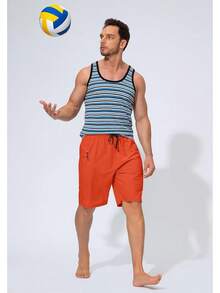 Men's Swim Trunks Quick Dry Board Shorts With Zipper Pockets Beach Shorts Bathing Suits Men - No Mesh Liner - 橘色 - 查看 5