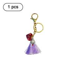 New Creative Heart & Letter Tassel Keychain - A - View 8