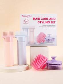 Styling Comb Set/Set, Hairbrush/Hair Comb, 4-Piece Premium Gift Set Including Hair Care And Hair Treatment Bottle, Essential Oil Massage Comb, Dry Shampoo Bottle And Shampoo Brush, Hair Accessories, Hair Products, Hair Tools, Christmas Gifts, Hair Accessories, Christmas, Hair Products - Multicolor - View 8