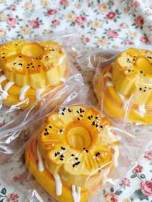 1pc Realistic Pineapple Bun, Soft & Slow Rebound Realistic Pineapple Bun, Food Prop, Realistic Food Model, Soft & Fluffy Realistic Food, Squeezable Prop, Suitable For Home Kitchen Party Decor, Photography Props, Gifts, Birthday & Graduation - Multicolor - View 6