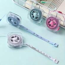 Retractable Soft Tape Measure With Hanging Cord And Button, Double-Sided CM/Inch Scale With Push Lock, Ergonomic Portable Sewing And Body Measurement Ruler For Waist, Bust, DIY Crafts (Multi-Color) - Multicolor - View 11