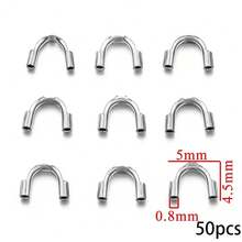50个装18K镀金金属线保护套，适用于DIY珠宝制作 - U型金属线保护套、金属线整理器，适合手工艺品和串珠用品 - 彩色 - 查看 7