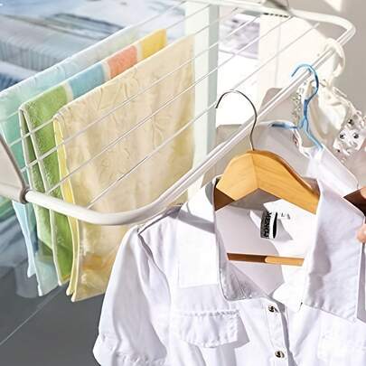 Adjustable Foldable Clothes Drying Rack, Lightweight Collapsible Retractable Balcony Window Hanging Laundry Rack, Clothing Socks Plant Storage Rack, Suitable For Balcony Radiator Railing Windowsill Towel Clothes Drying Rack, Indoor Outdoor Dual-Use Drying Rack