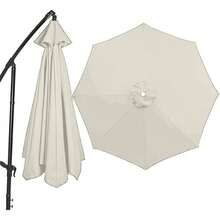 Toldo De Repuesto Para Sombrilla De Patio 8 Varillas, 2.7m, Cubierta De Repuesto Para Sombrilla De Jardín,Para Exteriores, Fiesta Y Playa - Blanco - Ver 1