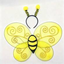 1 Set Cute Halloween Bee Costume And Accessories (Including Headpiece And Wings)