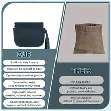 1pc Dog Treat Pouch, Mini Portable Pet Treat Bag With Auto-Closing Feature, Feed Treat Reward Dog Treat Pouch, Pocket Size, Easy To Clean, Ideal For Pet Travel Or Outdoor Use, One-Hand Open/Close Treat Bag, Uninterrupted Dog Training Rewards - 深綠色 - 查看 4