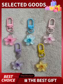 Cute Flower Keychain, Transparent Colorful Daisy Keychain, Women's Accessory, Earphone Case Colorful Transparent Resin Floral Cute Keychain Accessory, Car Key Chain Pendant Flower Wallet Hanging Decoration Bag Charm (Suijiyans), Suitable For Handbag - Multicolor - View 12