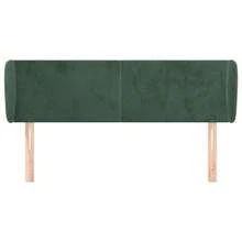 vidaXL Tête de lit avec oreilles Vert foncé 147x23x78/88 cm velours - Vert - Voir 3