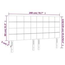 vidaXL Tête de lit Gris clair 200x5x118/128 cm Tessuto - Grigio - Visualizzare 8