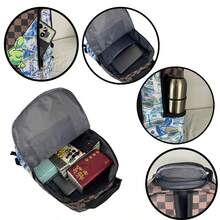 多功能大容量鲨鱼嘴印花背包，简约个性背包，适合返校季，轻便休闲印花背包，随机印花书包，学习用品，学生背包，大容量背包，返校包，带笔记本电脑隔层，便携，送给男友的礼物，送给儿子的礼物，圣诞礼物 - 彩色 - 查看 6